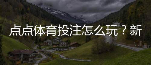 点点体育投注怎么玩？新手注册、充值与常见玩法全面攻略