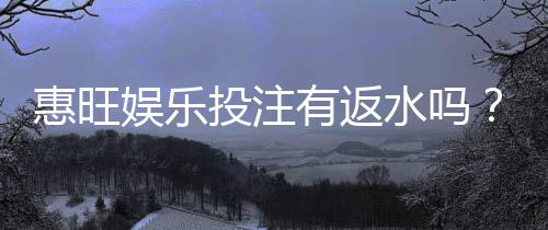 惠旺娱乐投注有返水吗？揭秘高返水福利与实战技巧