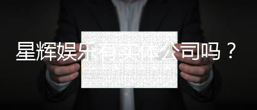 星辉娱乐有实体公司吗？深入解析其线下产业布局
