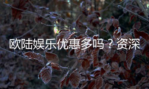 欧陆娱乐优惠多吗？资深玩家揭秘真实福利体验
